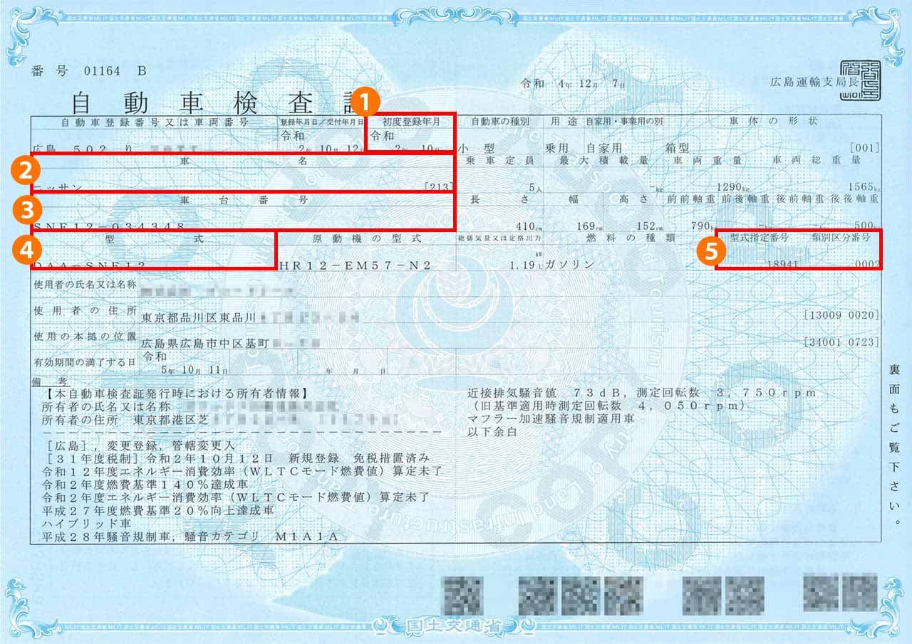 自動車検査証